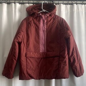 Maroon and Pink Hooded Jacket